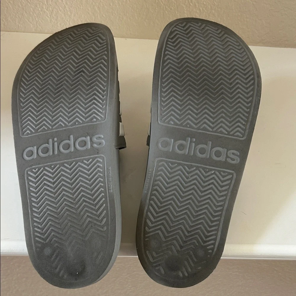 adidas Gray and White Slide Sandals